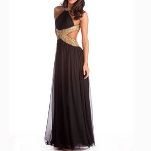 Vintage 90’s BASIX Black Label 100% Silk Halter Gown 4